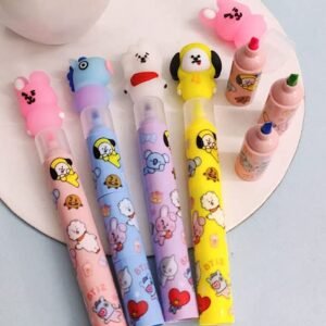 AMANVANI (4 PIECE BT21 Highlighter For Boys Cartoon Marker Highlighter For Kids Stationary Set 3 Shade Highlighter Birthday Return Gifts
