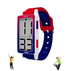 Spiky Rectangle Digital Sports Watch for Kids | Unique & Stylish Multifunctional, Seconds, Alarm, Week Calendar, 50M Water Resistant | Unbreakable Silicone Strap | Best Birthday Gift for Kids Boys and Girls