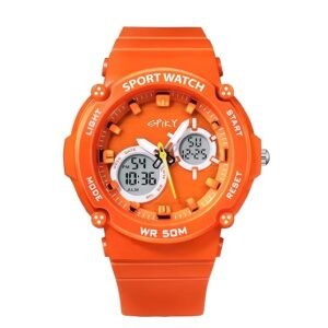 SPIKY Round Premium Analog Digital Sports Watch for Kids | Multifunctional, Dual Time & 7 Multicolor LED Luminous Display | Best Birthday Gift Wrist Watches for Boys & Girls | Age 2-14 yrs