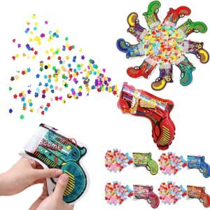 Wanna Party Confetti Party Poppers Party Supplies MulticolorMetallic Inflatable Gun Premium Popper Favors for Birthday Wedding Graduation Anniversary Parties Celebrations-6 Pcs