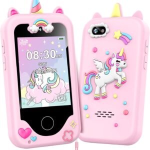 Kids Smart Phone for Girls and Boys, Christmas Birthday Gifts for Girls Boys Age 3-10 Kids Toys Cell Phone, 2.8" Touchscreen Learning Play Toy Phone with Dual Camera, Game, Music Player (Pink)