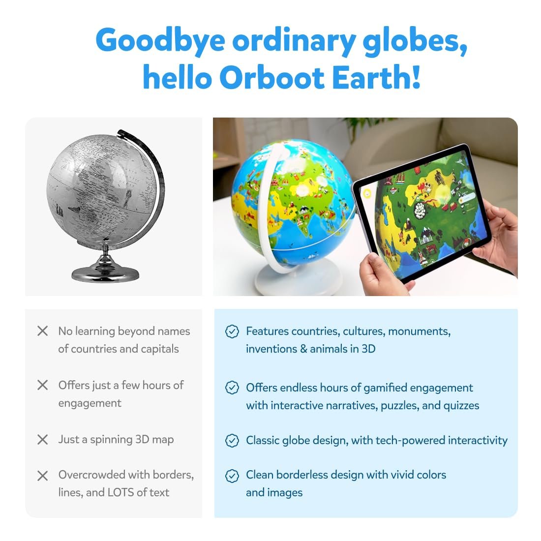 PlayShifu Globe for Children – Orboot Earth: Interactive Kids Globe with 1000+ Facts on Animals, Places & Monuments | Tech-Powered Learning Toy & STEM Gift for Kids Ages 4–10 - Image 6