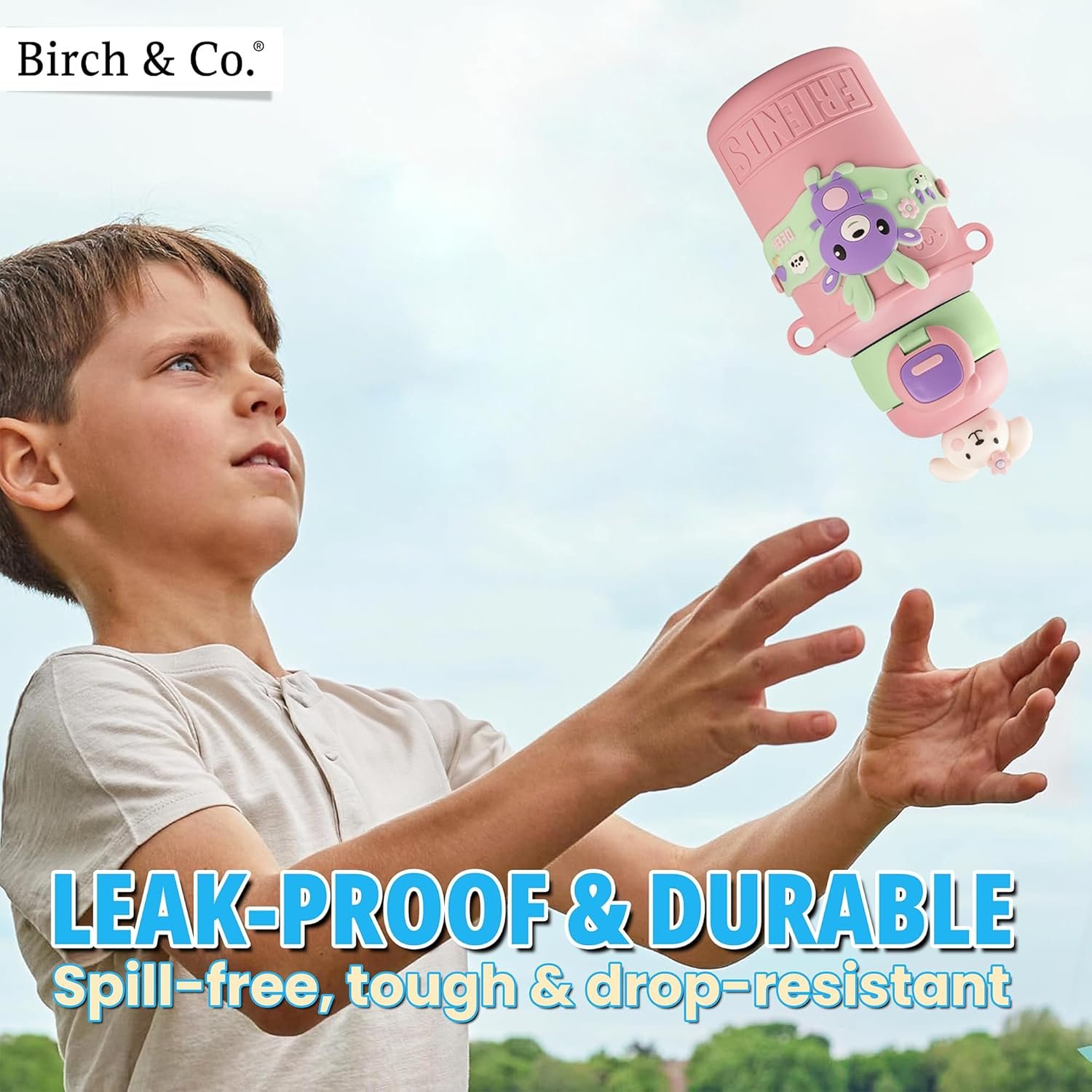 Kids Water Bottle - Water Bottle for School - Sipper Water Bottle for Kids - Waterbottle for Girls and Boys, Stainless Steel 316, Spill-Proof, BPA-Free, Perfect for School and Play, Pink - Image 7