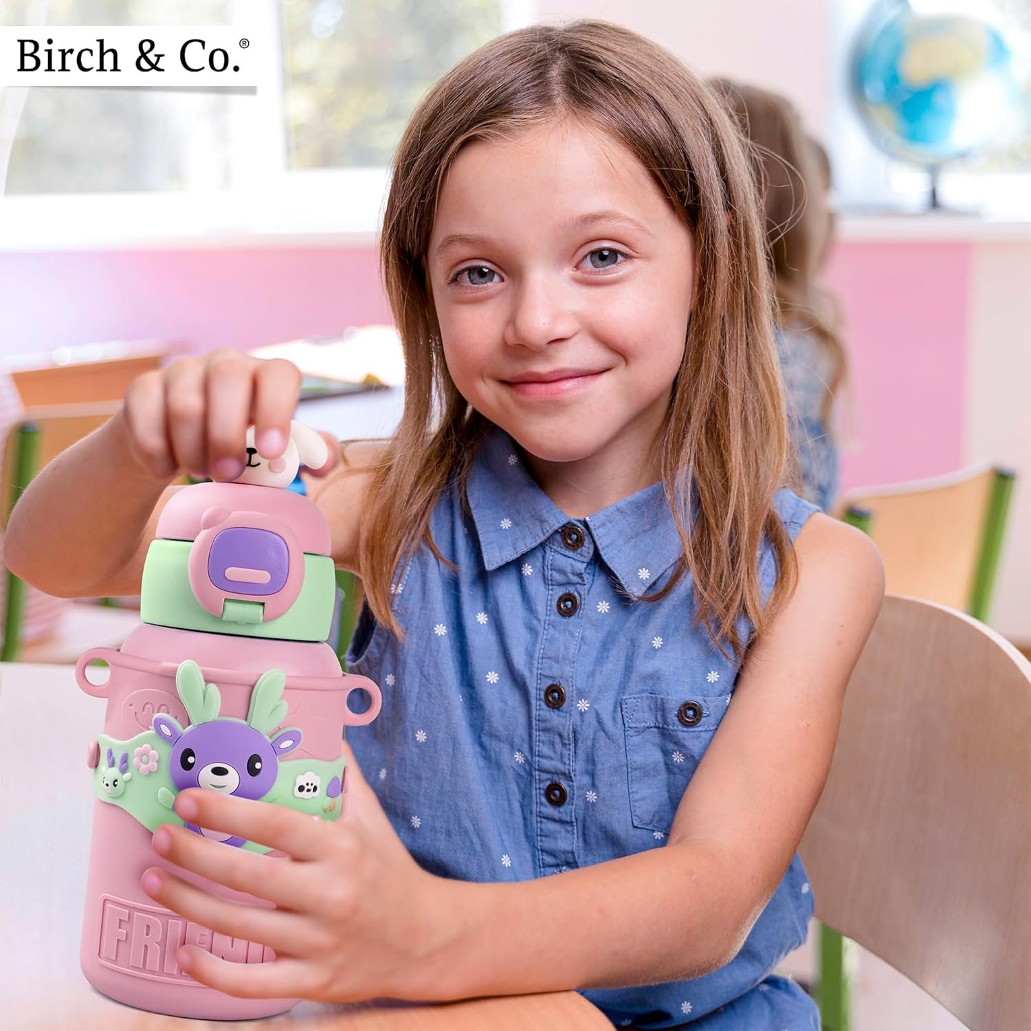 Kids Water Bottle - Water Bottle for School - Sipper Water Bottle for Kids - Waterbottle for Girls and Boys, Stainless Steel 316, Spill-Proof, BPA-Free, Perfect for School and Play, Pink - Image 8