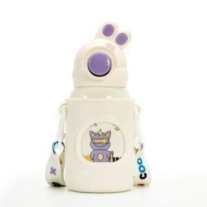 ECOVISTA 500ml Double-Layer Stainless Steel Straw Water Bottle � Insulated, Leak-Proof, Reusable Travel Tumbler with Built-in Straw