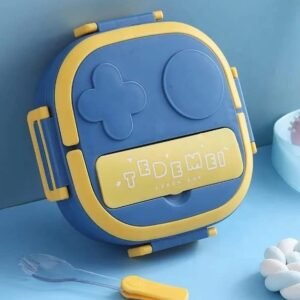 CherryBoxStainless Steel Lunch/Tiffin Box with Spoon | Leak-Proof, Compact & Durable Easy to Carry Airtight | Ideal for Office, School, Travel (Blue)