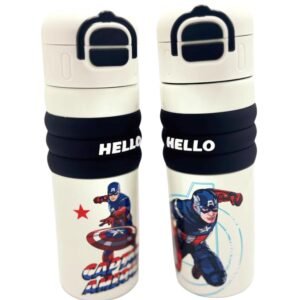 JH00279 Trend-Aspire New Character Twin Cup Steel Insulated Bottles – Double Wall Hot & Cold Flask for Kids & Adults | Leak-Proof, Stylish Cartoon Design, 500ml/750ml for School, Office & Travel