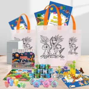 Party Propz Dinosaur Theme Bulk Birthday Return Gift for Kids - 80 Pcs Stationery Set | Party Favours for All Age Groups