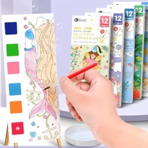SILLYME 12 Pcs Magical Water Painting Book - Return Gifts Birthday Paty For Kids - Coloring Drawing Books - Embeded Water Paint Color In Each Sheet - In Bulk Return Gift Age 6-10 6-12, Multi Color
