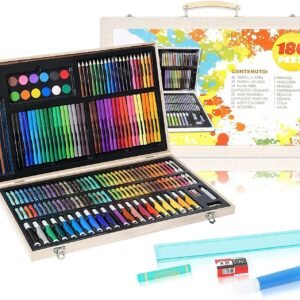 KARP Children Deluxe Art Drawing Set for Kids Case Art and Craft Supplies Drawing and Painting Set Great Gift (180Pcs - Multi)