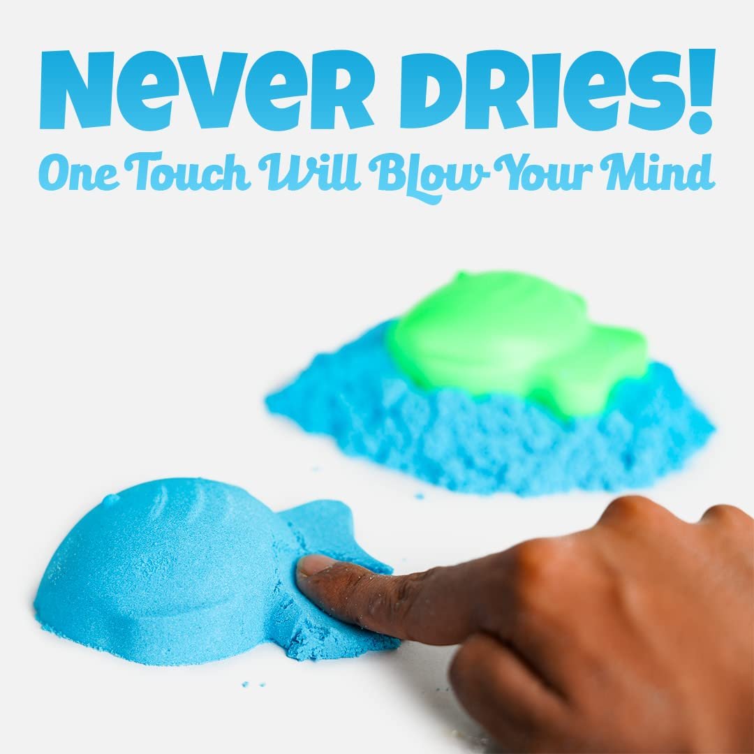 Wonder Sand 500 Grams for Kids - Smooth Non-Sticky Blue Sand with Big Mould for Indoor Beach Fun and Relaxation(Blue 500 Grams), ONE Big Mould Inside (Without Tray) - Image 6