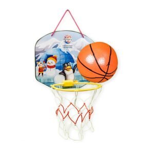 Cartoon Basketball Penguin Indoor Set Along With Ball For Kids To Play,Multicolor