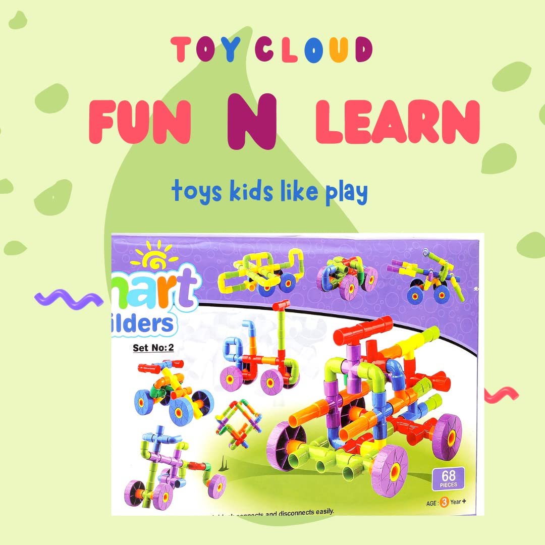 Smart Builders Building Blocks Set-2, Building Blocks for Kids, Block Game for Kids (Multicolor, Big Size) - 68 Pieces - Image 2