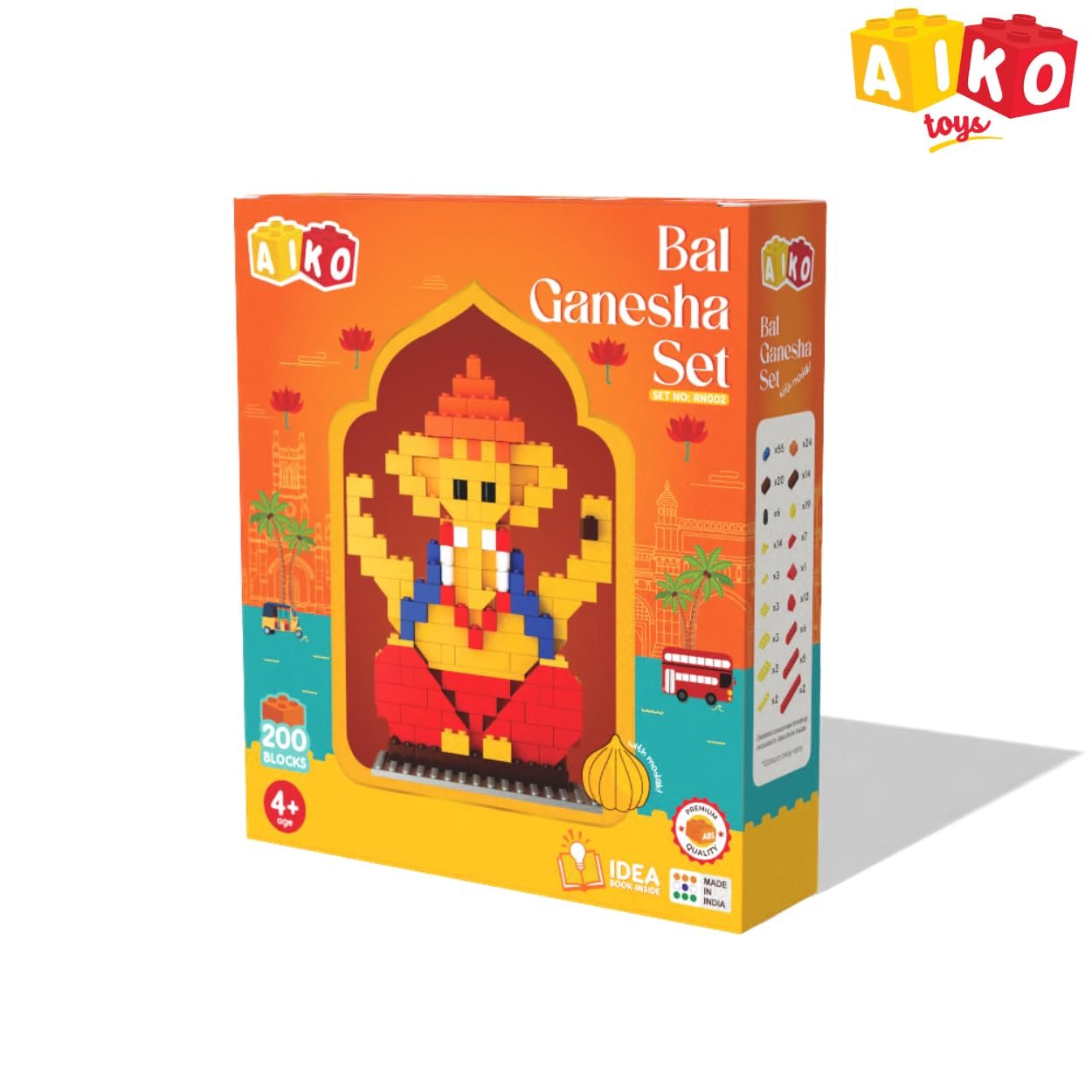Bal Ganesha Building Blocks Set with Modak | Indian Festival Toy for Kids | STEM Creative Play | Compatible with International Brand Blocks | Ages 4+ - Image 5