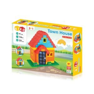 JH00361 (9) Town House Set No.2 | 144 Pcs ABS Plastic Building Blocks | Multi-Colour Construction Toy for Kids | Learning & Educational Blocks with Idea Booklet | Safe & Durable | Best Gift for Boys & Girls