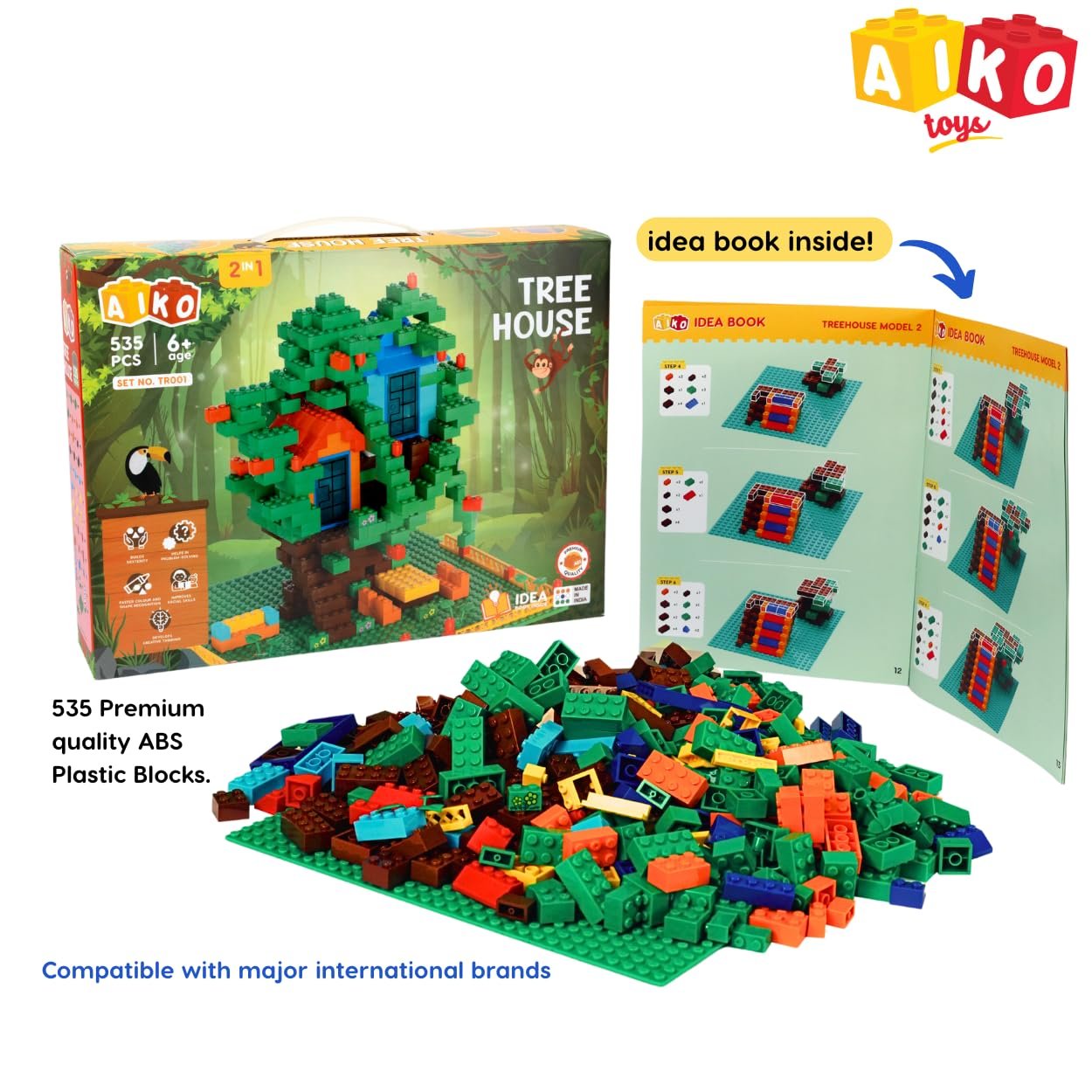 Tree House Building Blocks Set – 535 Pieces | ABS Plastic Multi-Color Construction Toy | Includes Idea Booklet | Creative Play for Kids 6+ - Image 3