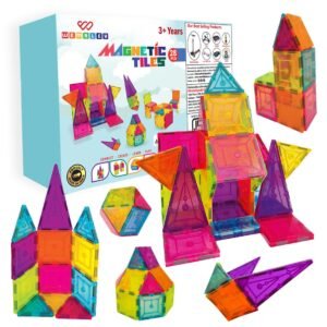 Wembley Magnetic Tiles for Kids | Magnetic Building Blocks 3 4 5 6 7 8 Years | Constructing & Creative Learning Educational Brain Toys | STEM Learning Kit Magnetic Toys for Kids - 28 Pcs,Multicolour