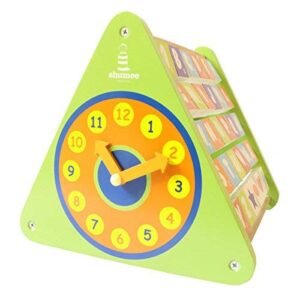Shumee's 5-in-1 STEM Activity Triangle | Engage Your Baby with ABCD, Counting & Telling Time | Wooden Abacus and Gear Cube Toy for Kids| Birthday Gift for Boys and Girls | Kids Toys