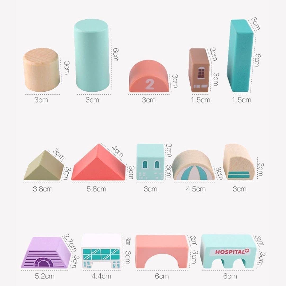 NESTA TOYS - 115 Pieces Wooden City Building Blocks | Stacking Educational Toys |Building Toys for Creative Play (3+ Years Kids) - Image 2