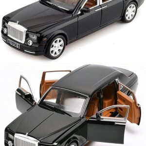 JH00406 (2) Magicwand 1:24 Scale Die-Cast Phantom【CHERRY OR BLACK】Pull Back Sedan with Opening Doors & Blinking Lights【Pack of 1】
