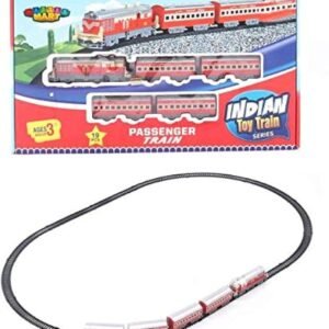 Centy Toys Plastic Indian Passenger Train With Coaches & Railway Track, Pack Of 19, Multicolour