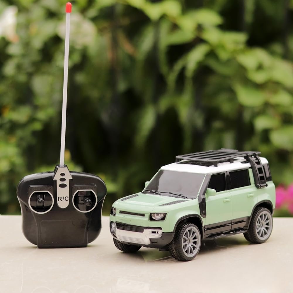 Jack Royal High-Speed Off-Road Defender Rover Rc Car with Light Racing Car Toy Vehicle Remote Control Car for Kids (Rechargeable) (Green) - Image 4