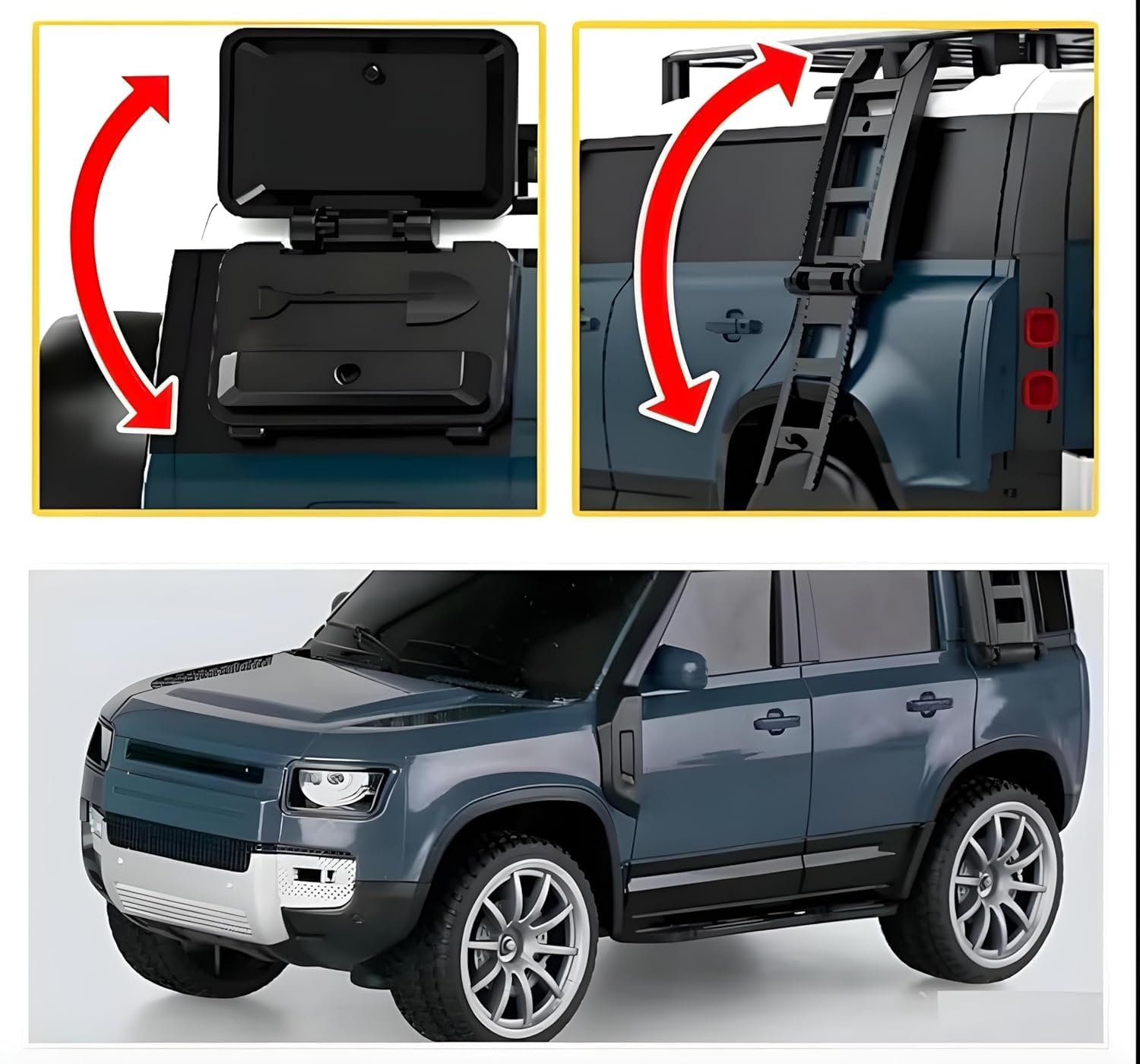 Jack Royal High-Speed Off-Road Defender Rover Rc Car with Light Racing Car Toy Vehicle Remote Control Car for Kids (Rechargeable) (Green) - Image 3