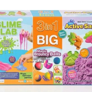 Ekta 3 in 1 Big Creative Box Slime Lab, Magic Bouncy Balls, and Active Sand Sea Creatures