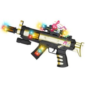VGRASSP Gun for Kids with Light, Sound & Vibration - Army Style Musical Weapon Light-Up Blaster Toy for Boys (Golden)