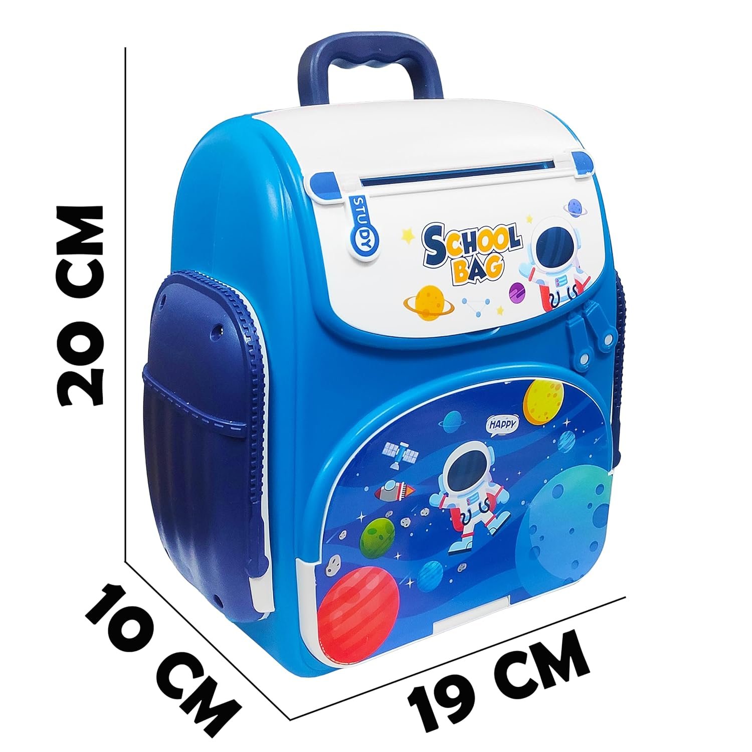 VGRASSP Modern Money Safe Musical Piggy Bank Toy for Kids and Adults - The Mini ATM with Number Password and Touch Sensor Feature for Saving Real Money and Cash Coins (Space Blue) - Image 4