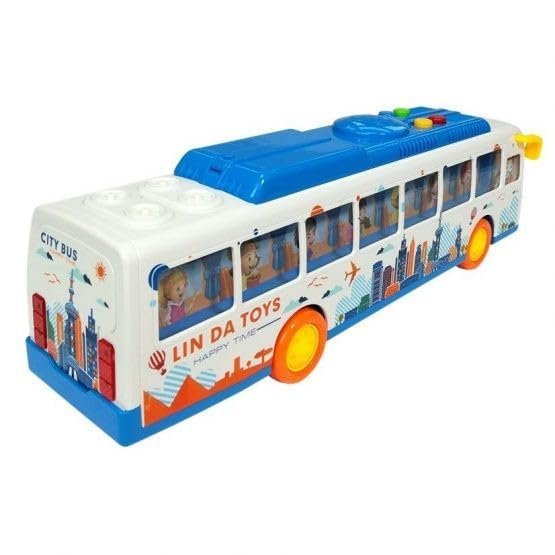 Rk Toys Public School Musical Toy City Bus Toys for Kids Friction Public Bus Activity Toy Vehicle with Music Sounds and Lights - Multicolor - Image 4