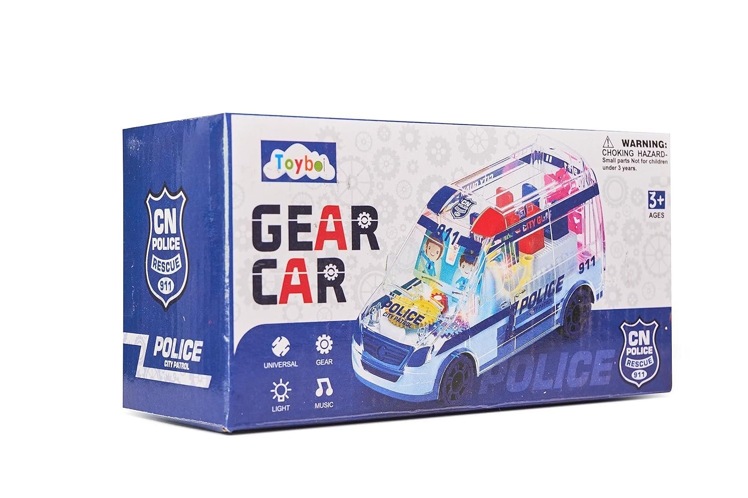 PANSHUB Transparent Ambulance Toy for Kids with Light and Sound Friction Power Ambulance Vehicle Electric Light Music Ambulance Toy for Kids (Multi Color) - Image 2