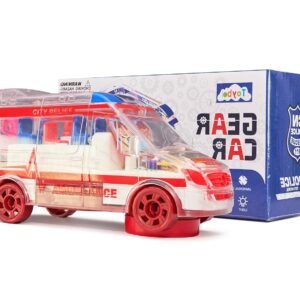 PANSHUB Transparent Ambulance Toy for Kids with Light and Sound Friction Power Ambulance Vehicle Electric Light Music Ambulance Toy for Kids (Multi Color)