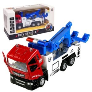 JH00563 (2) FunBlast Towing Truck Toy - Diecast Towing Truck Toy with Light and Sound, 1:50 Scaled Model Pull Back Toys for 3+ Year Old Kids, Boys, Metal Trucks for Kids