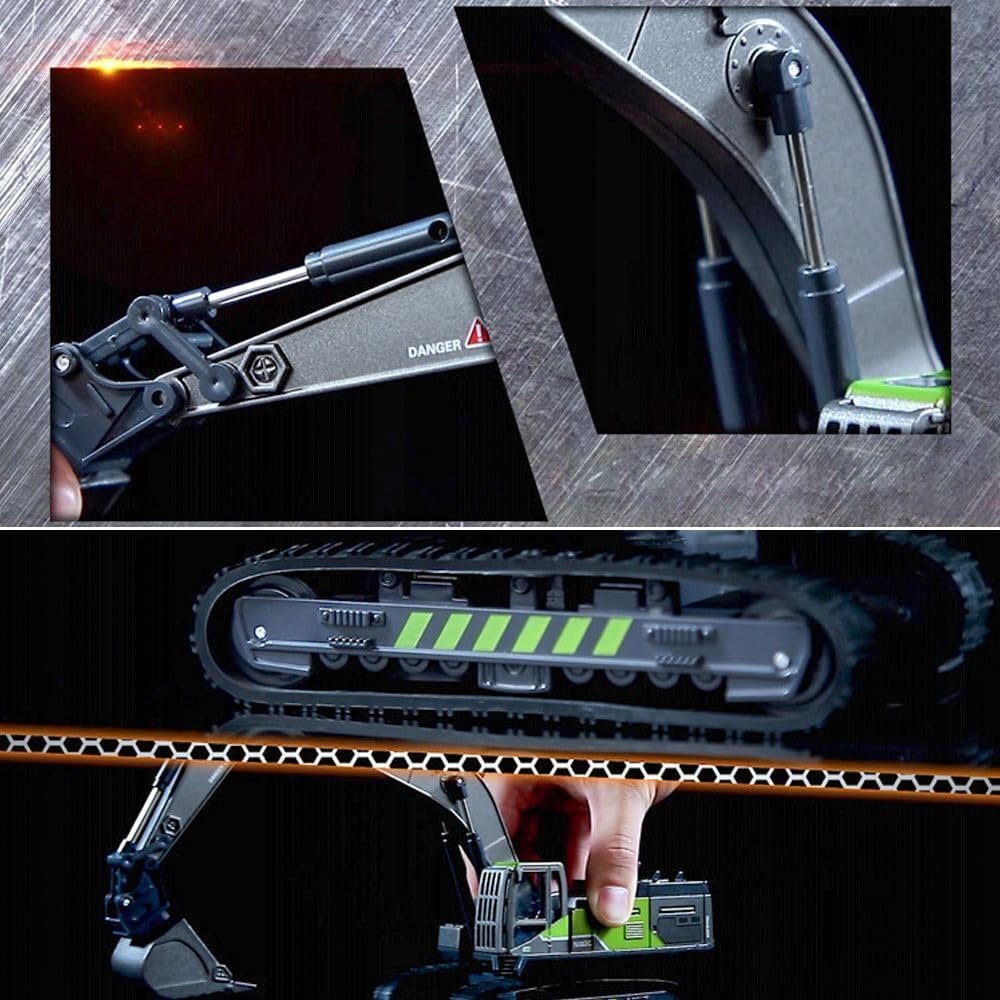 PLUSPOINT Die cast Metal Excavator Construction Vehicle with All Moving Parts Friction Powered Inertia Toys Pretend Play Toy Trucks Building Vehicles for Kids 3 Years - Image 4