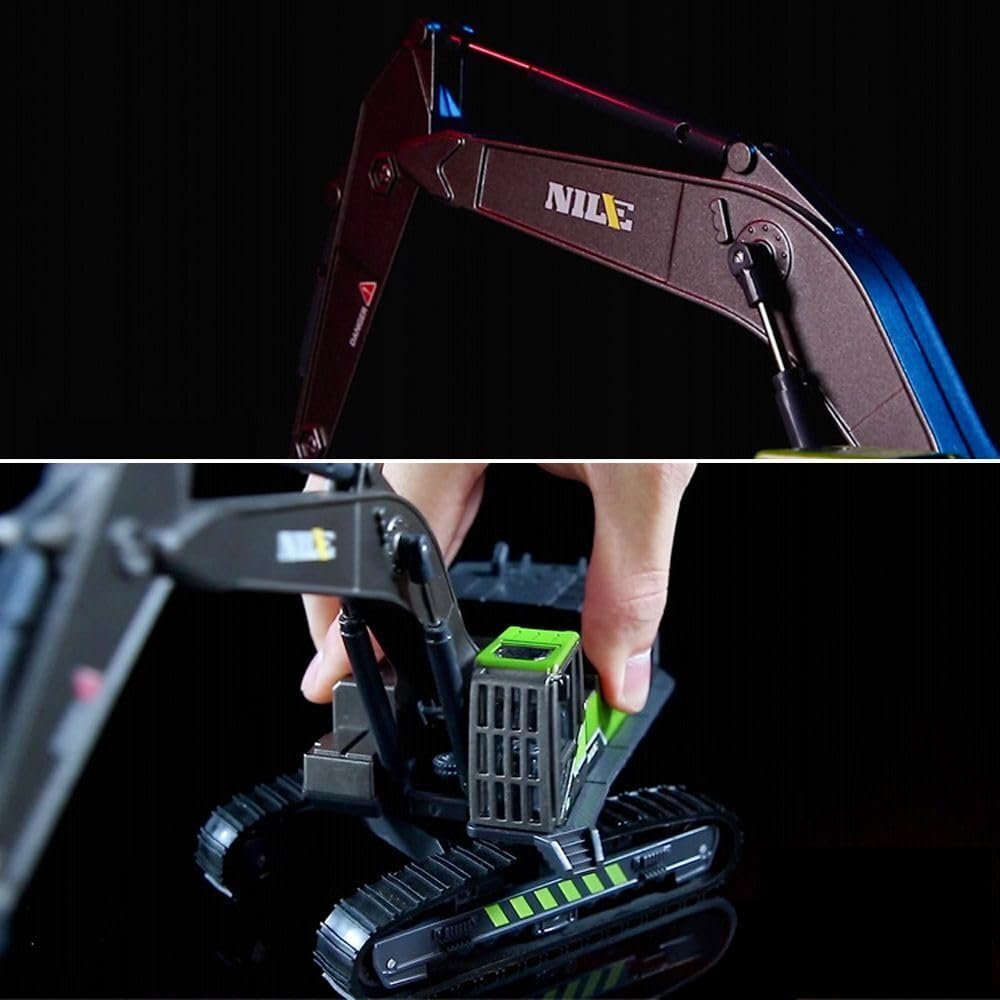 PLUSPOINT Die cast Metal Excavator Construction Vehicle with All Moving Parts Friction Powered Inertia Toys Pretend Play Toy Trucks Building Vehicles for Kids 3 Years - Image 5