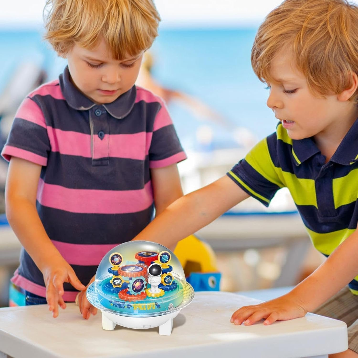 EUPHORIA Spaceship Toy for Children, UFO Toy Game, Universal Spaceship Model, Transparent Moving Gears for Boys, Girls Fame - Image 7