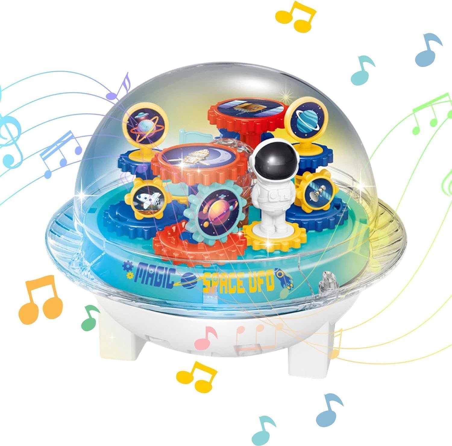 EUPHORIA Spaceship Toy for Children, UFO Toy Game, Universal Spaceship Model, Transparent Moving Gears for Boys, Girls Fame - Image 8