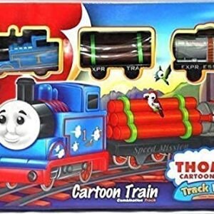 SPIRITUAL HOUSE Presents Train Toys for Kids with Track Big Size Battery Operated Modal | Choo Choo Kids Toy Train Emits Real Sound Track Set Battery Operated for 3 Years (Cartoon Thomas Train)