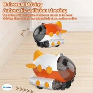 FunBlast Aerospace Dreamer Aeroplan Toys, 360° Rotating Universal Wheel Bump and Go Toys for Kids, Airplane Toy with Flashing Lights for 3+ Years Kids, Boys, Girls (Random Colour)