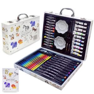 KARP 49Pcs Children Deluxe Art Drawing Set Art and Craft Mini Suitcase, Drawing and Painting Set Best for Birthday Gift for Boys Girls Children
