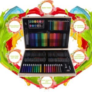 KARP Children Deluxe Art Drawing Set for Kids Case Art and Craft Supplies Drawing and Painting Set Great Gift (180Pcs - Multi)