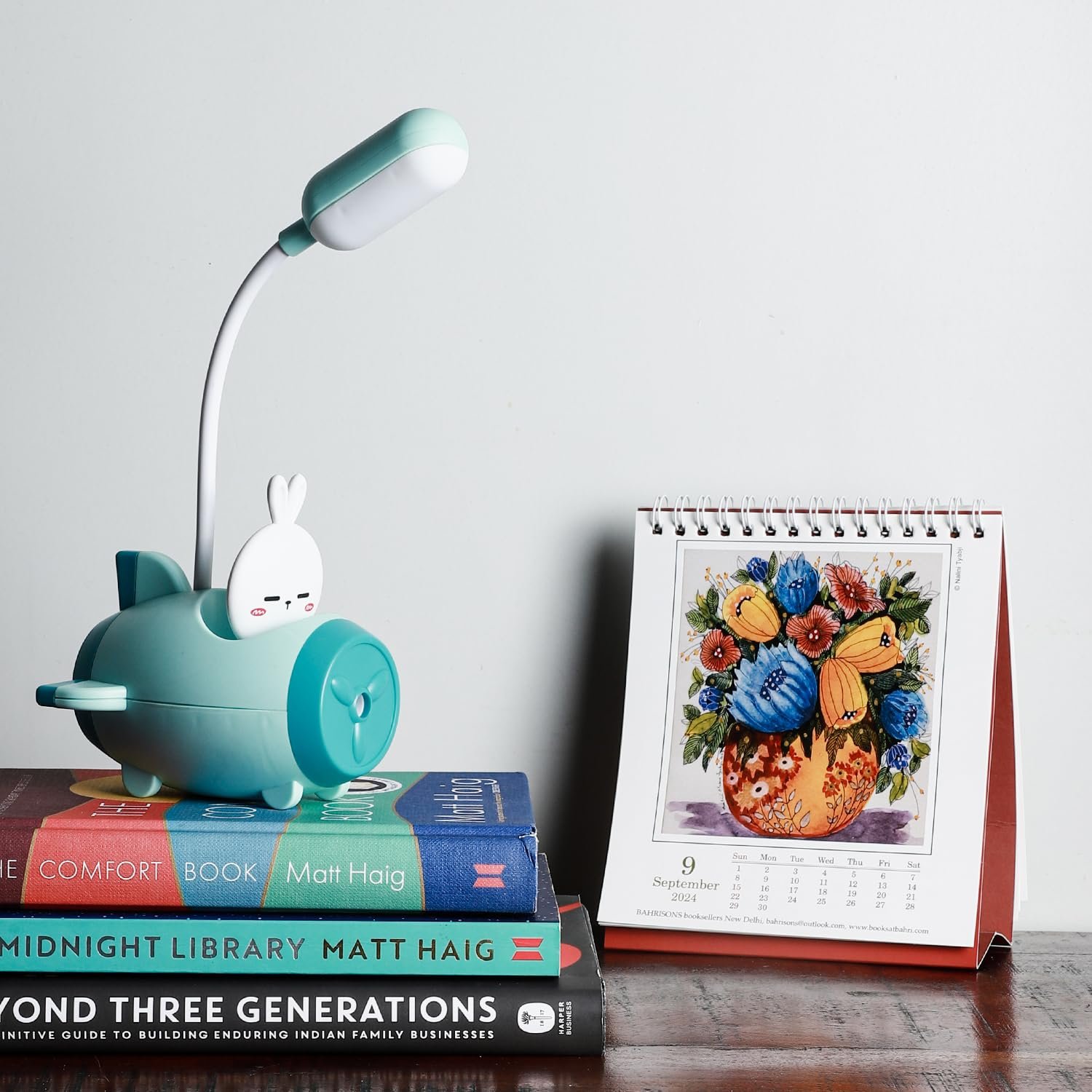 Lexton LED Study Table Lamp Aeroplane Shaped for Kids | Rechargeable Desk Lamps for Study Room with Pencil Sharpener | USB Warm Light LED Children Study Table Lamp | (Yellow,Pack of 1) - Image 2