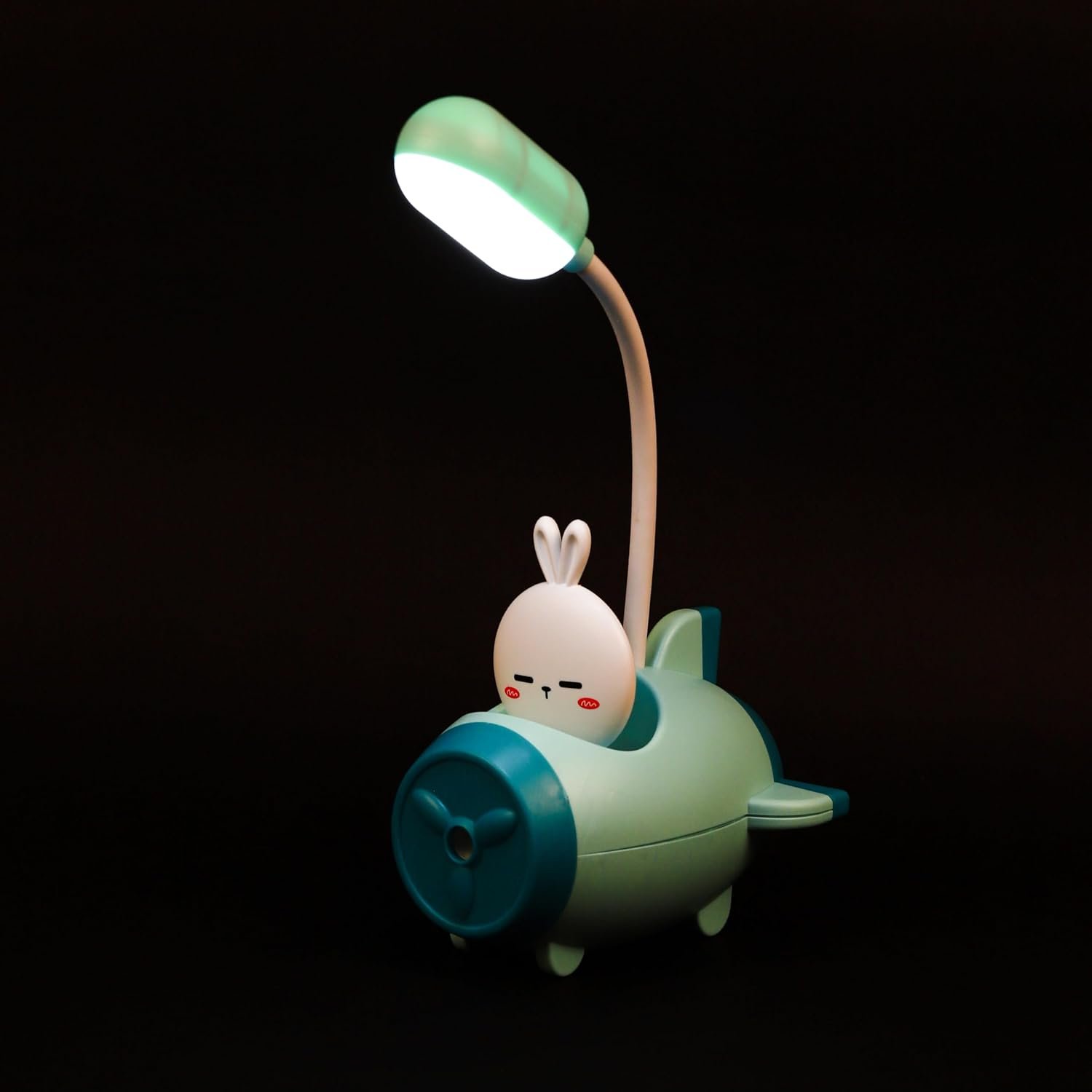 Lexton LED Study Table Lamp Aeroplane Shaped for Kids | Rechargeable Desk Lamps for Study Room with Pencil Sharpener | USB Warm Light LED Children Study Table Lamp | (Yellow,Pack of 1) - Image 4