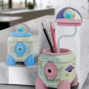 The Million Dollar Ace Robot Pencil Sharpener with Lamp and Pen/Pencil Stand for Kids (Color May Vary)