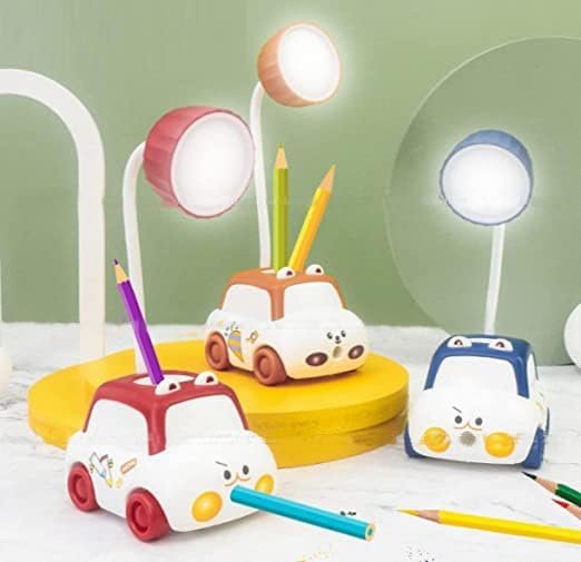 SWADEC Car Shape Table Light with Pencil Stand and Sharpener, Eye Protection Light for Reading and Night Light for Kids (Set of 1)(Multicolour) - Image 3