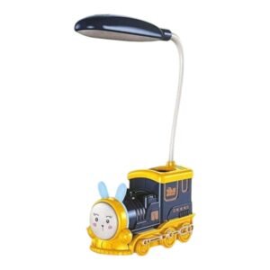 Cute Unicorn Study Desk USB Rechargeable LED Lamp with Pencil Sharpener & Pen Holder, 360° Flexible, Eye Protection Lights, Desk Light for Home, Office, Gift for Kids (Random Color) (Train LAMP)