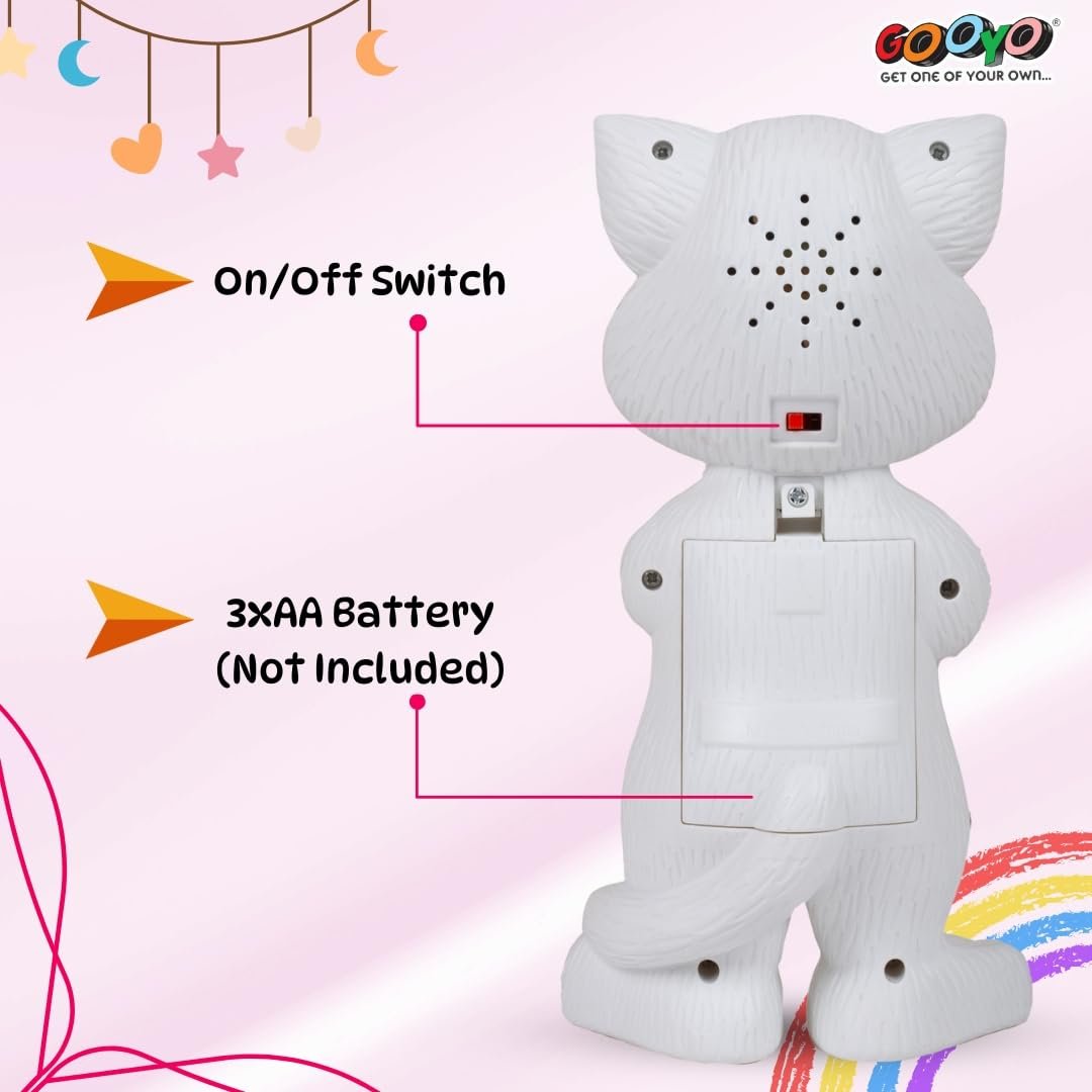 Gooyo GY-838-17/18 Electronic Pet Talking Toy Cat for Kids | Best Musical Toy with More Features | Best Gift for Kids | White Color, 3xAA Battery (Not Included) - Image 3