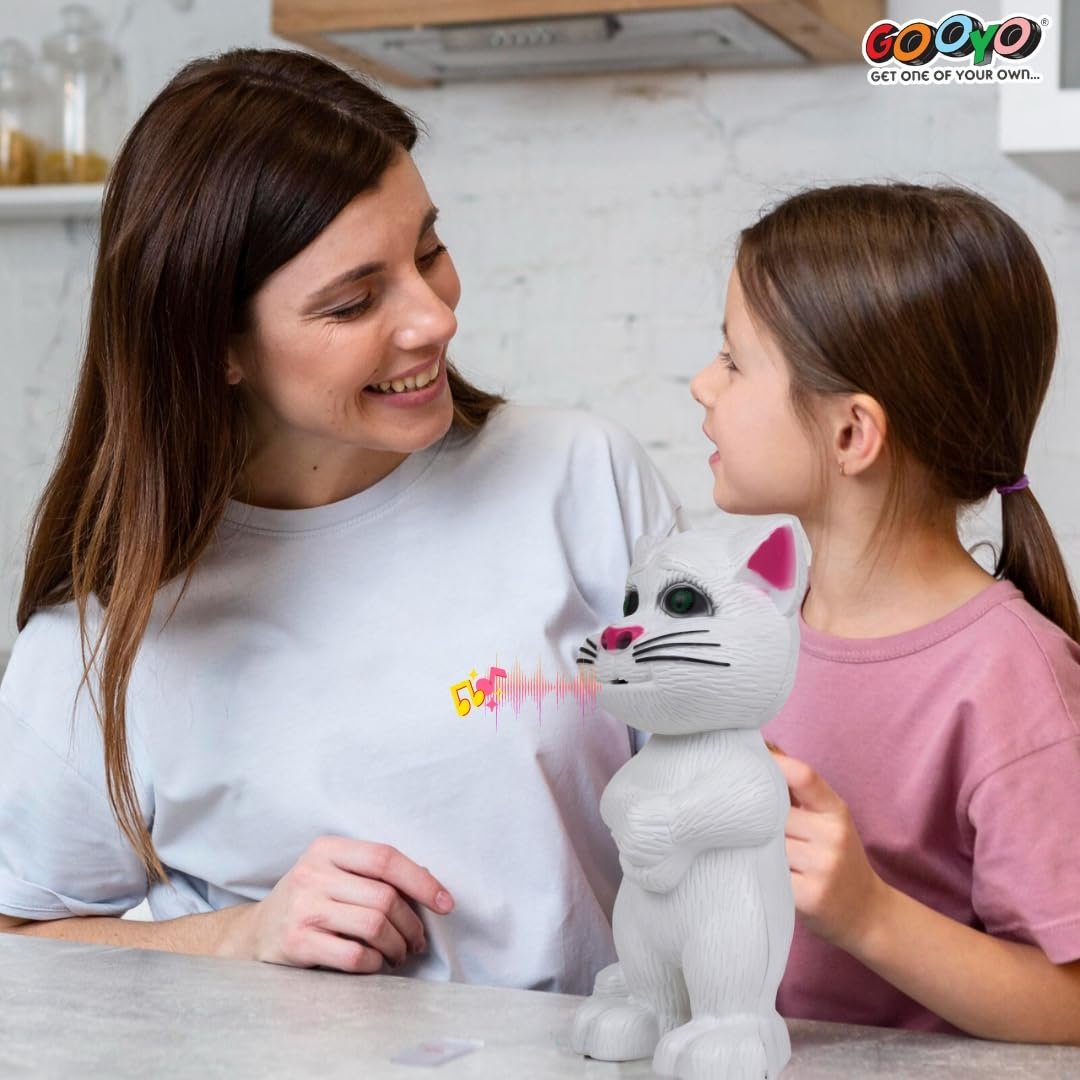 Gooyo GY-838-17/18 Electronic Pet Talking Toy Cat for Kids | Best Musical Toy with More Features | Best Gift for Kids | White Color, 3xAA Battery (Not Included) - Image 7