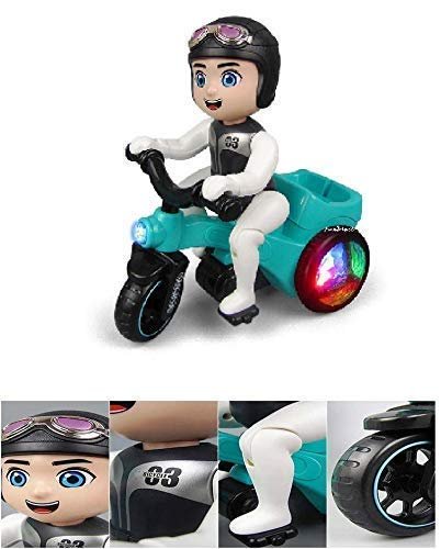 Goyal's Bump & Go Toy with Flashing Lights Music Sound Automatic Riding 360° Rotation Entertainment Vehicle with Figures for Kids Both Boys and Girls, Assorted Multicolor (03 Bicycle) - Image 4